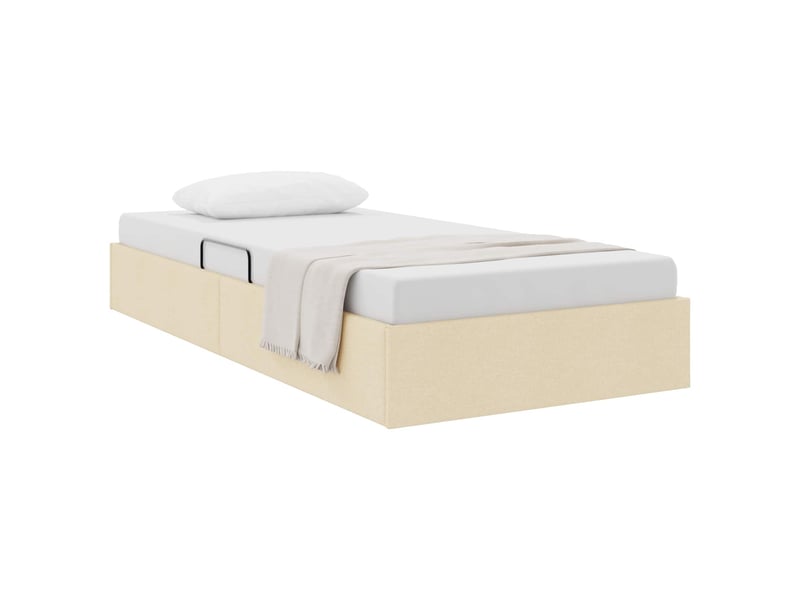  Lit simple- lit adulte -  cadre de lit ottoman avec stockage crème 100 x 200 cm tissu  - Conforama B