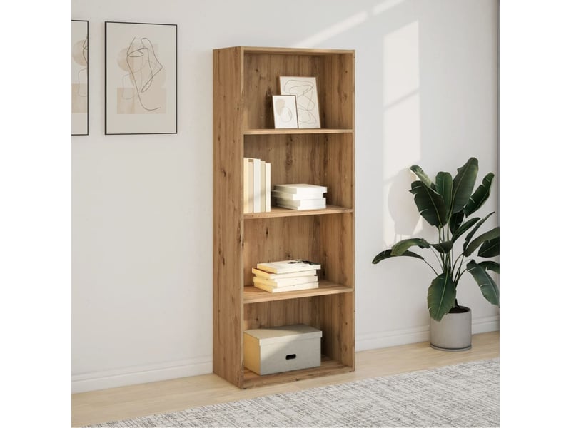  Bibliothèque, étagère de rangement chêne artisanal 60x30x152 cm bois d'ingénierie  - Conforama C