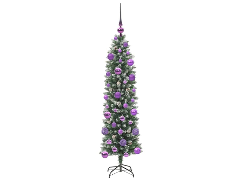 Sapin de noël - arbre de noël artificiel slim vert et blanc 120 cm - Conforama D