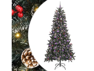 Sapin de noël - arbre de noël artificiel vert 240 cm pvc, plastique et acier