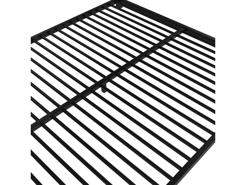  Lit superposé enfant 200×90 cm et 200×140 cm avec échelle et garde-corps, sans matelas, en métal noir  - Conforama E