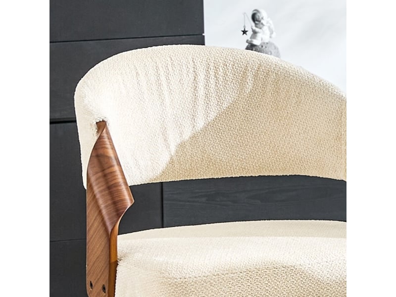  Ensemble de 2 tabourets de bar avec dossier - hauteur 95 cm, piètement bois, housse en lin, sans table  - Conforama D