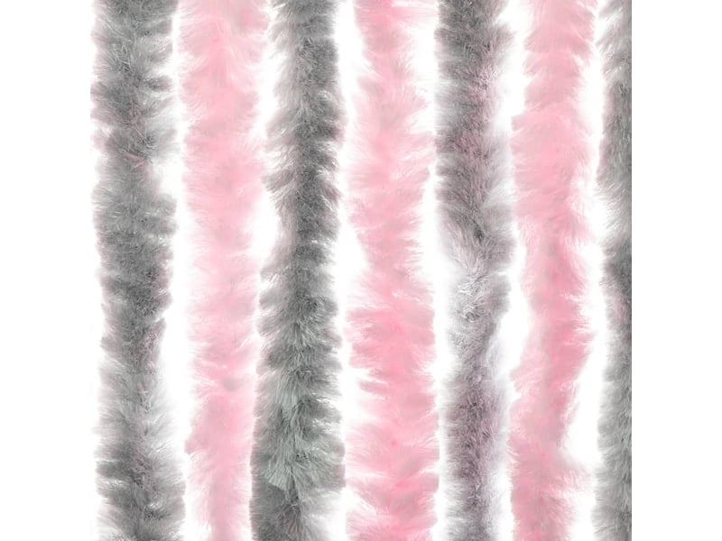  Rideau anti-mouches, moustiquaire gris argenté et rose 100x220 cm chenille cf43523  - Conforama E