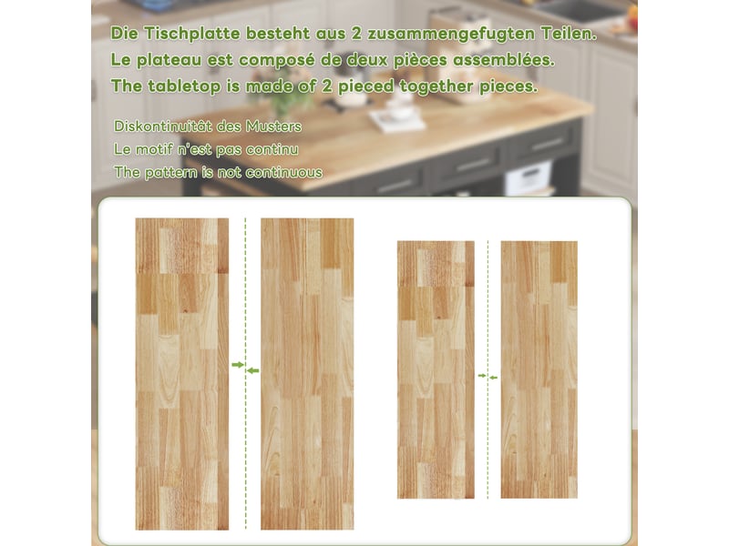  Îlot central, 3 tiroirs, en mdf, multicolore, 150 x 90 x 90 cm 150x90x90cm - Conforama C