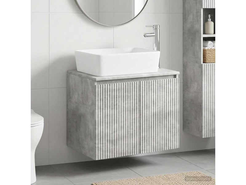  Ensemble de mobilier de salle de bain gris béton cf64683  - Conforama B