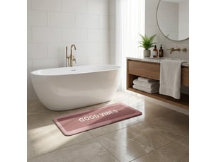 Tapis de bain long antidérapant absorbant 50x140 cm corena - rose