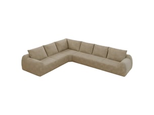 Canapé d'angle en l kaki 334 cm canapé compressé sans armature en tissu chenille