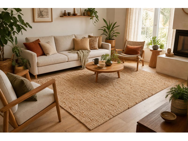 Tapis nepal latte copper multi beige mélange - laine, double face, naturel 200x300 cm - Conforama D