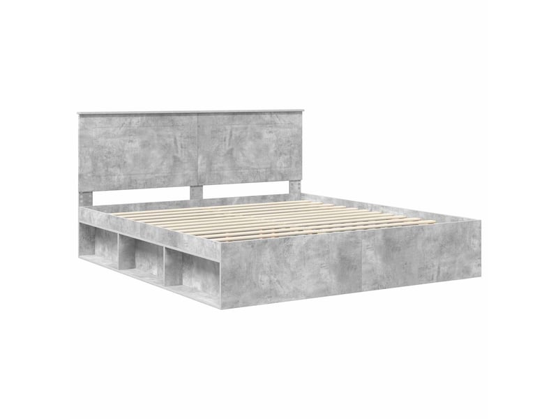  Lit double- lit adulte -  cadre de lit béton 180 x 200 cm bois de pin massif  - Conforama C