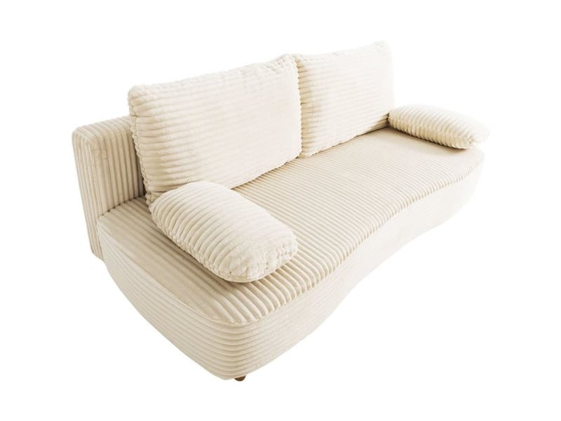  Canape convertible pyla 3 places perle velours coffre de rangement 203x95x89 cm B004112 - Conforama C