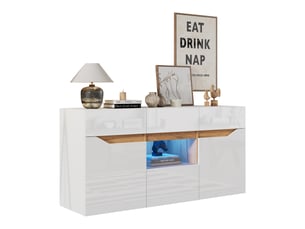 Buffet 2 porte(s)  4 tiroir(s) OXEZA  - 140 cm coloris bicolore 
