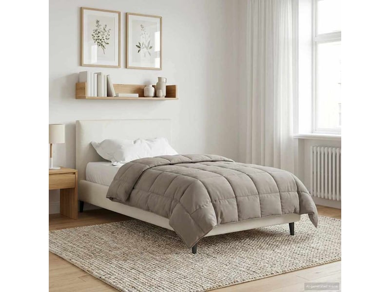  Duvet d'hiver - couette 135 x 220 cm hiver - couette taupe respirant  - Conforama D