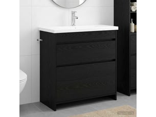 Ensemble de mobilier de salle de bain chêne noir shl2235
