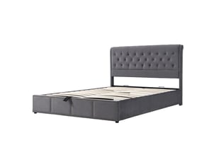 Lit coffre 140x190 cm REDOM   coloris gris