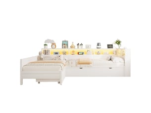 Lit gigogne 90x200 cm <strong>OKWISH</strong>  <strong></strong> coloris blanc