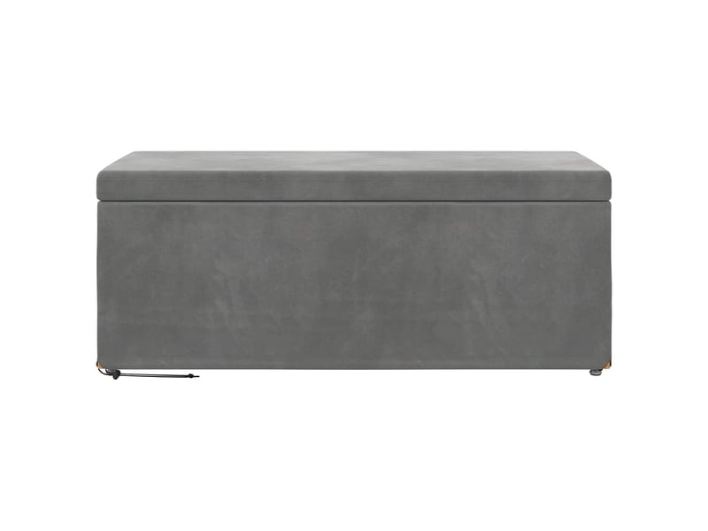  Tabouret bas, ottoman gris foncé 101x41x40 cm velours et bois composite  - Conforama D