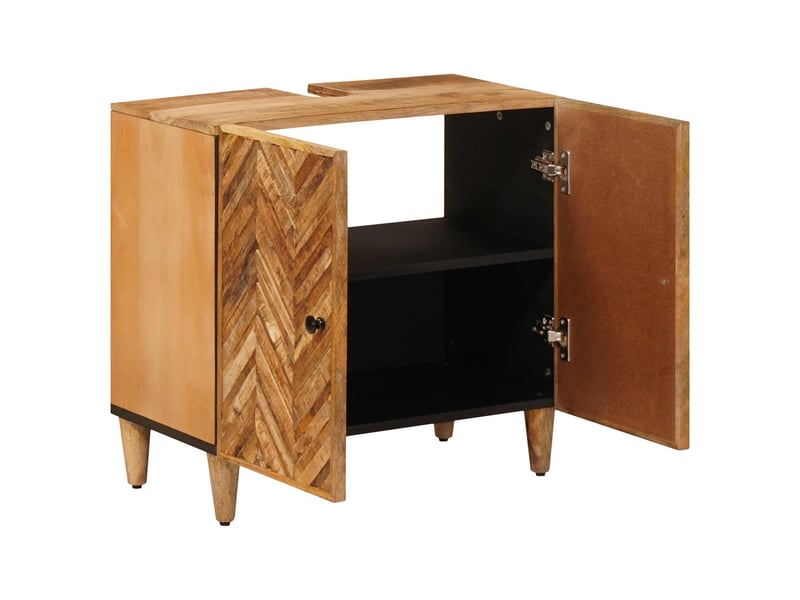  Armoire d'évier, armoire salle de bain marron 62 x 33 x 58 cm bois de mangue massif cf65476  - Conforama A