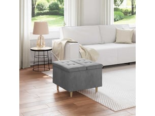Ottoman, repose pied salon avec rangement gris foncé 60x60x45 cm velours