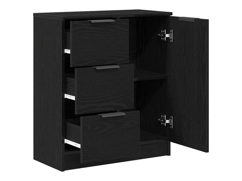  Buffet - bahut - meuble de rangement chêne noir 60 x 30 x 70 cm bois d'ingénierie  - Conforama E