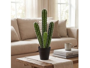 Plante artificielle cactus 53 cm – vert – en pot décoratif, sans arrosage ni taille, pour intérieur