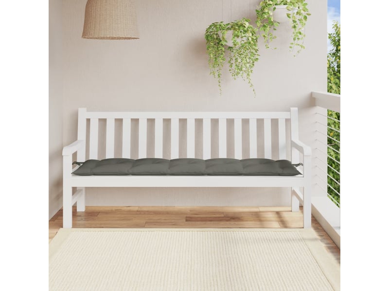  Coussin de banc de jardin, coussin d'assise gris foncé mélangé 180x50x7 cm tissu cf52740  - Conforama C