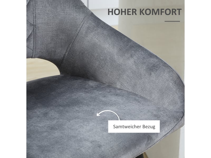  Lot de 2 tabourets de bar en acier gris avec dossier et repose-pieds – housse 50x53x94 cm  - Conforama E