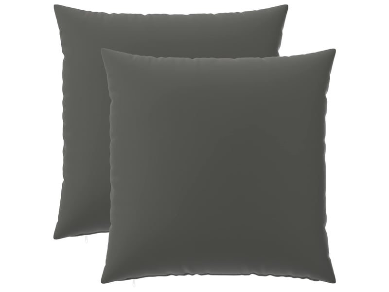  Lot de 2 housses de coussin heerlen anthracite 80 x 80 cm polyester cf49420  - Conforama A