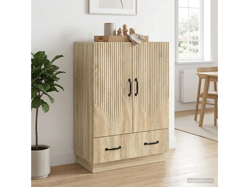  Buffet - bahut - meuble de rangement chêne sonoma 66 x 34,5 x 92 cm bois d'ingénierie  - Conforama B