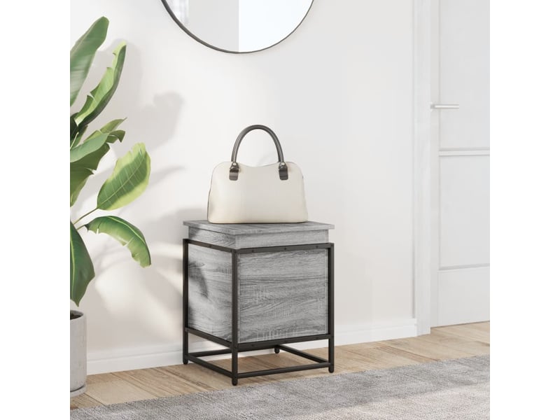 Boîte de rangement, coffre de rangement avec couvercle sonoma gris bois d’ingénierie - Conforama C