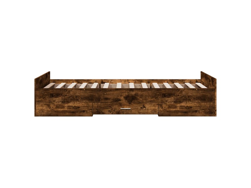  Lit simple- lit adulte -  cadre de lit avec rangement avec tiroir chêne fumé 80 x 200 cm  - Conforama D