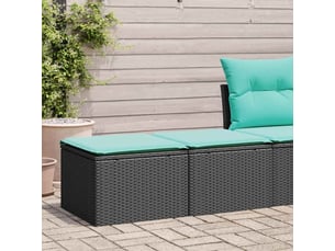 Salon de jardin avec coussins 2 pièces noir résine tressée acacia