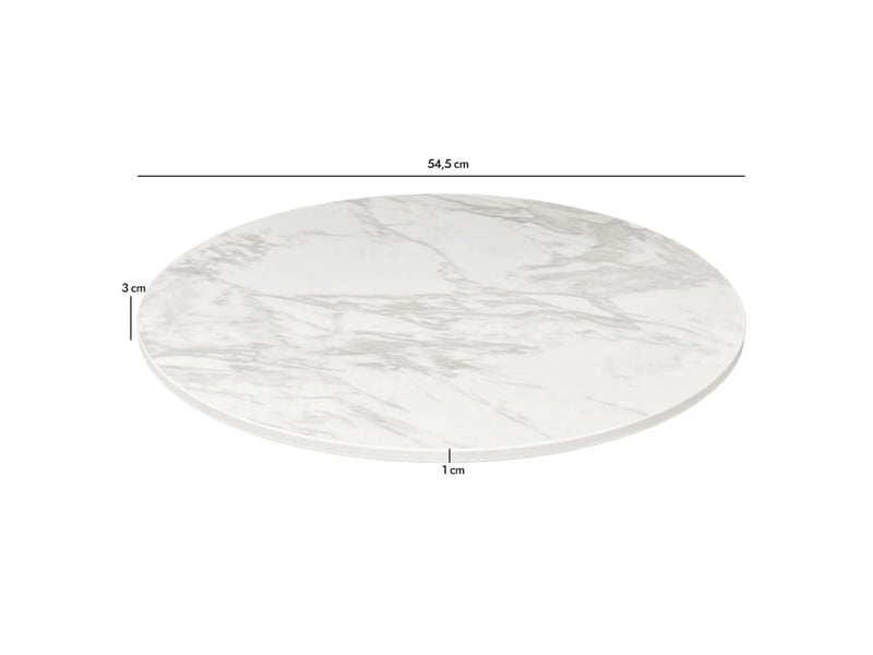 Plateau de service rotatif 360° en céramique blanc marbré – miray - Conforama E