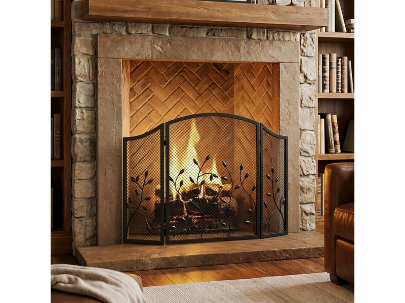  Pare-feu, pare-feu pliable en 3 parties 122 x 75 cm  - Conforama D