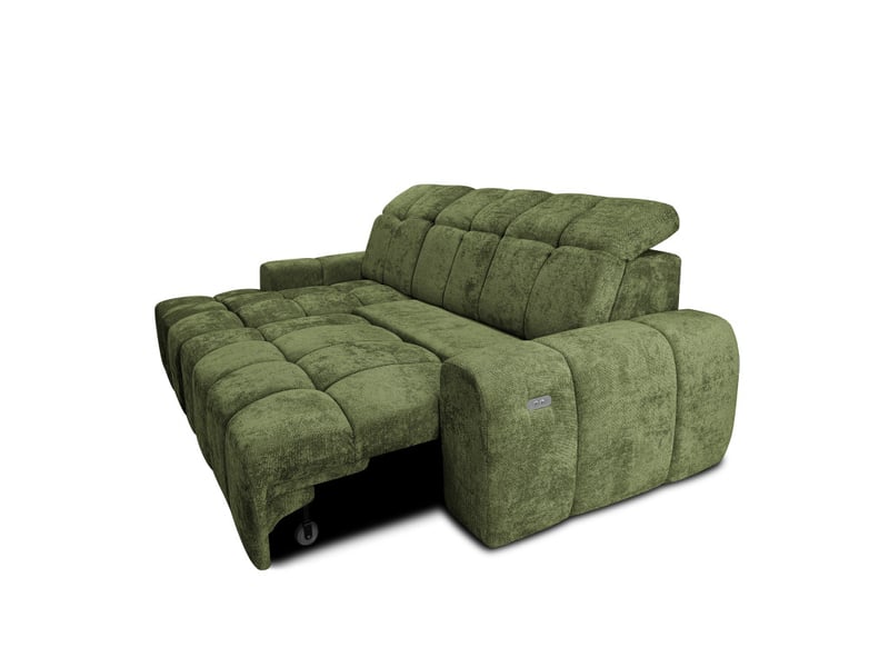 Canapé d'angle gauche relax krabi avec coffre tissu kiara vert KRABI-M-KIA862-L - Conforama C