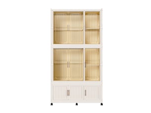 Armoire modulable pliable 92x45x196 cm avec 9 portes coloris beige