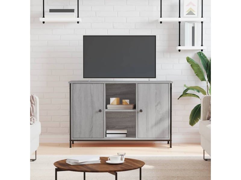  Meuble tv - banc tv - meuble de rangement sonoma gris 100x35x65 cm bois d'ingénierie  - Conforama B