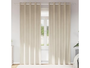 Lot de 2 rideaux, rideaux de fenêtre crème 140 x 245 cm velours cf44026