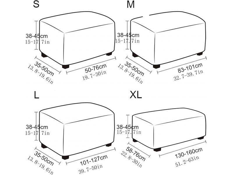  Housse de repose - pieds en forme de m, gris clair, élastique, respirante et lavable, convenant aux tabourets de canapé, tabourets bas, etc. Repose - pi XLH-ZLS-009481MF - Conforama E