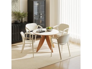 Lot de 4 fauteuils de jardin empilables 60x56x75 cm – blanc – plastique résistant aux intempéries