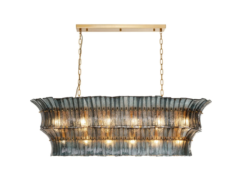 suspension venezia bleue 130cm  - Conforama D