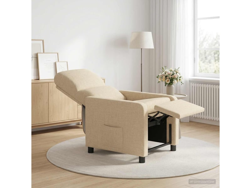 Vidaxl fauteuil inclinable crème polyester  - Conforama B