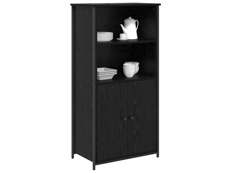Buffet - haut armoire chêne noir 62 x 36 x 121,5 cm bois d'ingénierie - Conforama C