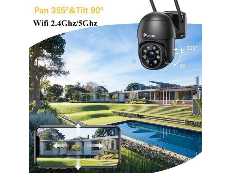  Camera wifi exterieur 2k 4mp 2 pieces vision nocturne couleur 30m ip66  - Conforama B