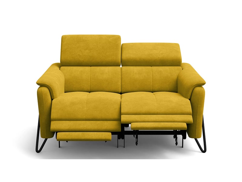  Canapé 2 places roden, 2x relax, tissu velours orange foncé  - Conforama C