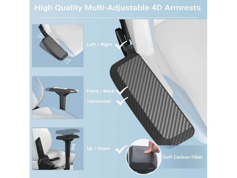  Fauteuil gamer blanc et bleu en cuir régénéré avec repose-pieds, dossier inclinable 90-155°, idéal pour le bureau  - Conforama D