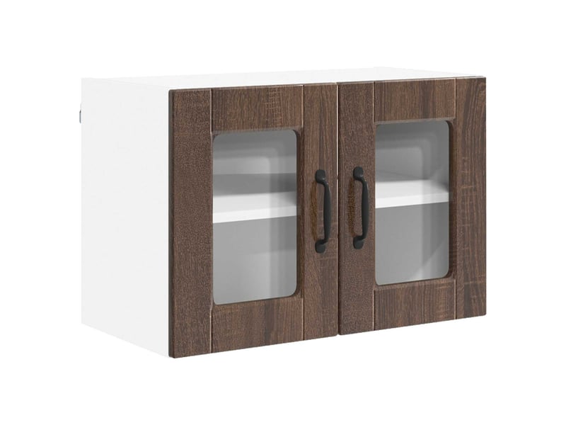  Meuble mural de cuisine, cabinet en verre mural 2 pcs chêne brun bois d'ingénierie shl8619  - Conforama E