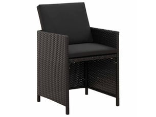 Lot de 2 chaise de jardin | chaise d'extérieur avec coussins résine tressée noir shl2530