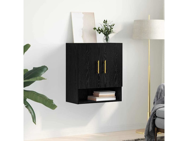  Meuble mural, rangement salon 60 x 31 x 70 cm bois d'ingénierie chêne noir shl9891  - Conforama D