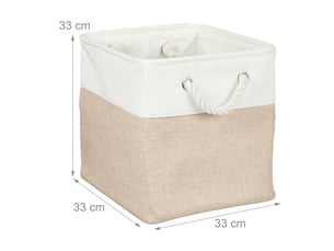 Lot de 4 paniers de rangement carrés 28 x 28 x 28 cm à 33 x 33 x 33 cm pliables modernes en lin beige 13_0017355