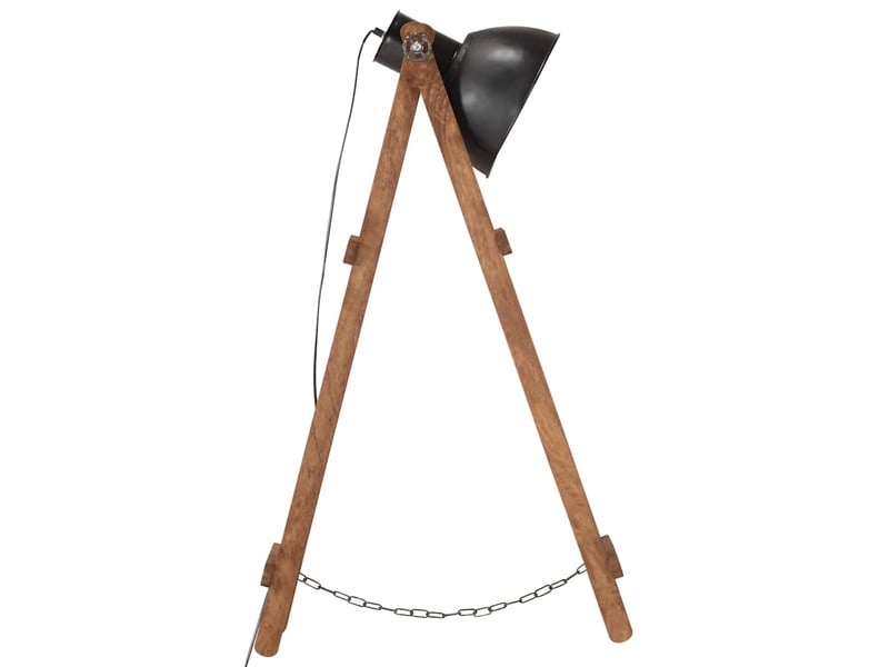  Lampadaire salon, lampe sur pied noir e27 bois de manguier massif  - Conforama D